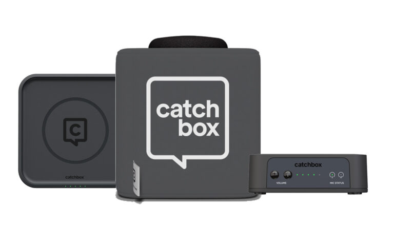 Catchbox Plus – Grå – Digital, trådlös, kastbar mikrofon – Komplett med trådlös laddning